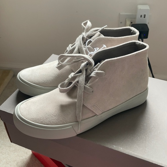Pale pink suede high top sneaker - Picture 1 of 3